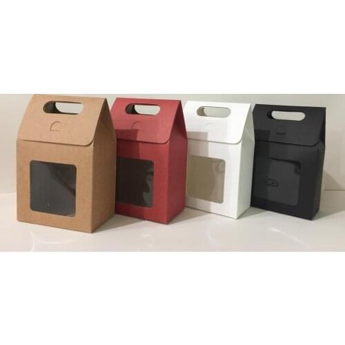 Gift Box Flip Window Holiday Gift Paper Bag 20pcs Kraft Paper Bag Custom Packaging Bag Wholesale Printing