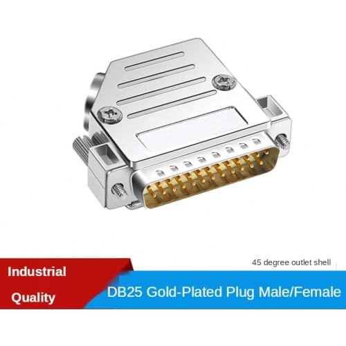 Turning pin DB25 male and female gold plated 3U salt spray 48H serial port parallel plug 25 pin connector 25P interface oblique