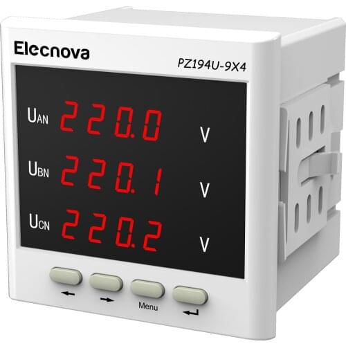 PZ194U-9X4 three phase panel mount digital display ac voltmeter