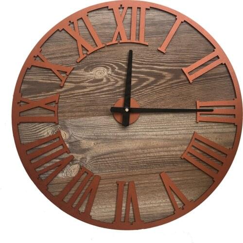 North Designed Booties Copper Roman Decorative Wall Clock 48 Cm