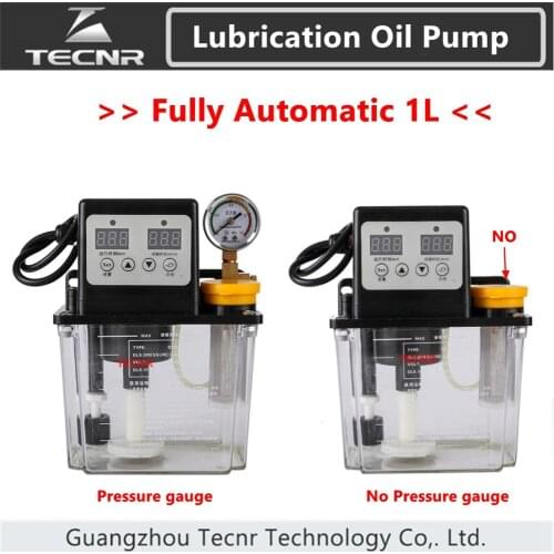 TECNR fully automatic lubricating oil pump 1L Liters with Pressure gauge cnc electromagnetic lubrication pump 220V