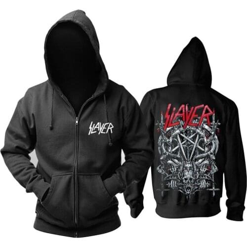 New 30 designs Slayer Cotton soft Rock hoodies shell jacket punk heavy metal zipper sweatshirt fleece sudadera Skull Outerwear