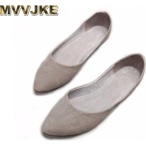MVVJKE Ladies ballerina shoes soft soles cover heels flats Women breathable loafers pointed toe slip-ons plus size 45 44 4 black