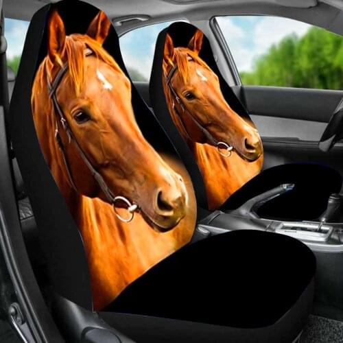 3D Horse Printing Universal Car Seat Covers Front Car Seat Cushion Full Covers for SUV Seat Protector Interior Accessories Decor
