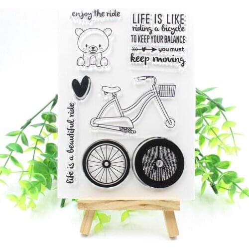 Bicycle Transparent Clear Silicone Stamps for DIY Scrapbooking/Card Making/Kids Fun Decoration Supply 178