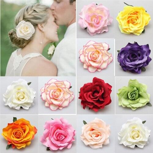 1Pc Fashion Women Girls Hair Accessory Fabric Rose Flower Corsage Brooch Child Full Dress Work Wear Hat Flower
