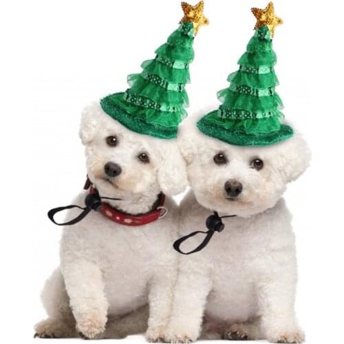 Pet Hat Teddy Dress Up Christmas Tree Headdress Cat Dress Up Hat Cat Headgear Halloween Pet Cosplay Costume Decoration