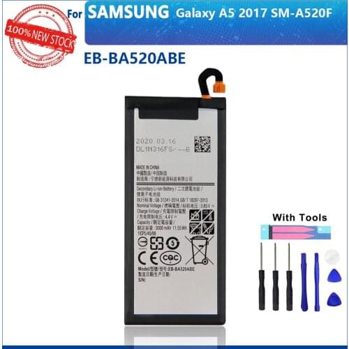 100% Original 3000mAh EB-BA520ABE For Samsung GALAXY A5 2017 A520 SM-A520F 2017 Edition A520F With tools+Tracking number