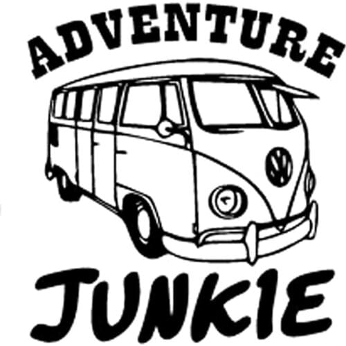 13.7CM*14.5CM Adventure Junkie Funny Car Sticker decal vinyl car styling Car Decal Stickers Black Sliver C8-0169
