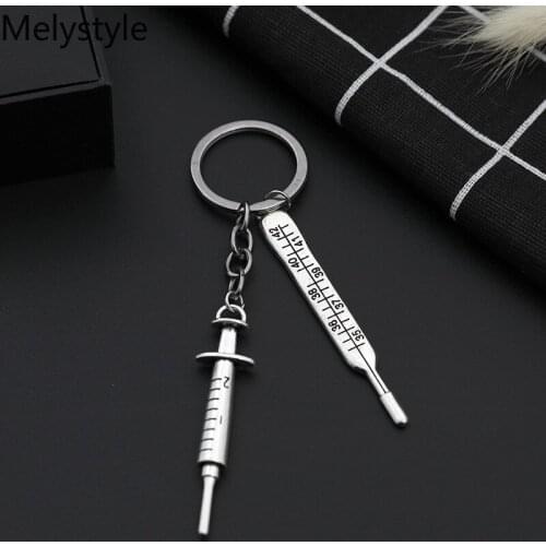 2019 Nurse Medical-Box Medical Key Chain Needle Syringe Stethoscope Cute Keychain Jewelry Medicine Graduate Gift