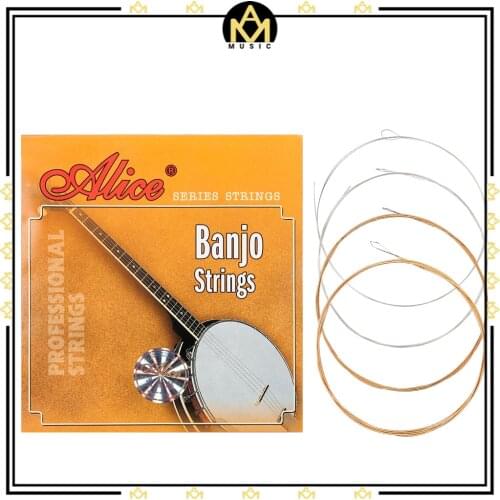 Alice AJ04 Stainless Steel Coated Copper Alloy Wound 4-String (ADGC) Banjo Strings 1 Sets