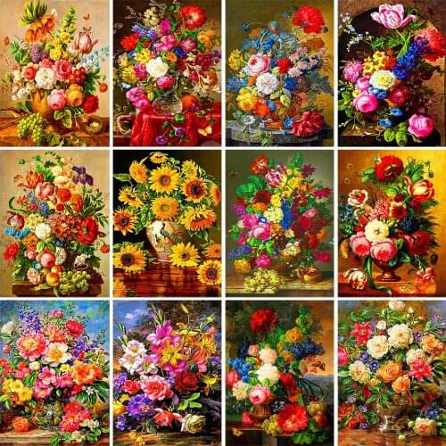 DIY 5D Diamond Painting Flower Rhinestone Cross Stitch Picture Full Square/Round Mosaic Diamond Embroidery Handmade Hobby Gift