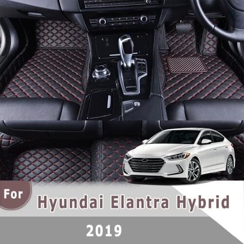 RHD Custom Car Floor Mats For Hyundai Elantra Hybrid 2019 Auto Styling Interior Accessories Car Protect Waterproof Decor Rugs
