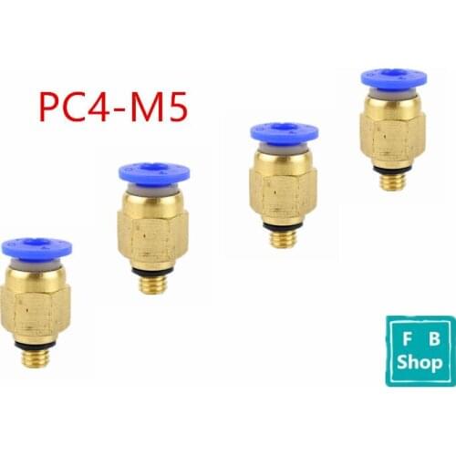 Free shipping 10PCS BSPT PC4-M5 HIGH QUALITY 10pcs 4mm to M5 Pneumatic Connectors male straight one-touch fittings