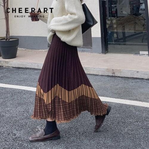 Женские вязаные юбки Cheerart China At AliExpress