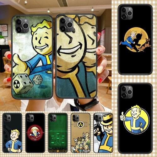 Fallout Vault boy Phone Case Cover Hull For iphone 5 5s se 2 6 6s 7 8 12 mini plus X XS XR 11 PRO MAX black art back painting