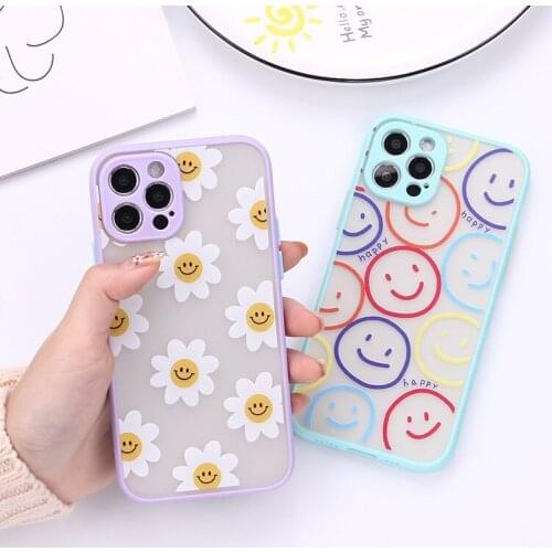 15 styles cartoon smiley phone case hard cover For iphone 12 mini 7 8 plus xs max x xr 11 pro max cute capa conque shell