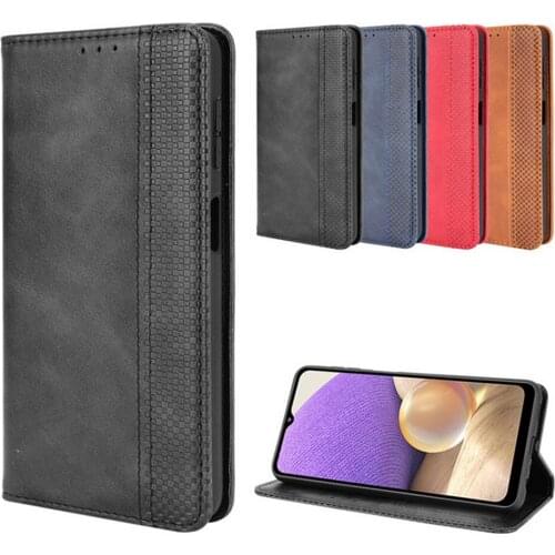 For Samsung Galaxy A32 5G Phone Leather Protective Case Magnetic Buckle Flip Card Holder Phone Cover