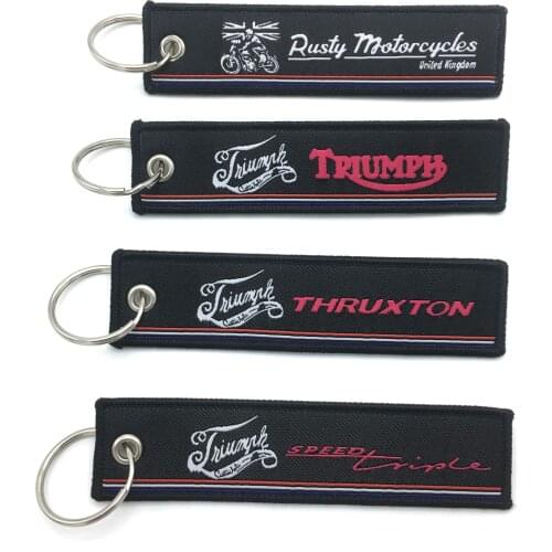 For THRUXTON SPEED Motorcycle Key Chain Woven Key Ring Tag Label Chain Black Car Keychain Motor