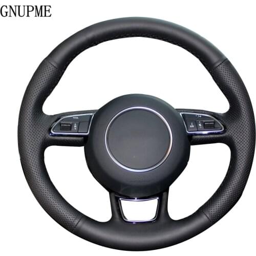 GNUPME Black Microfiber Leather Steering Wheel Cover for AUDI A1 A3 A4 A5 A6 A7 S6 Car Special Steering Wheel Covers