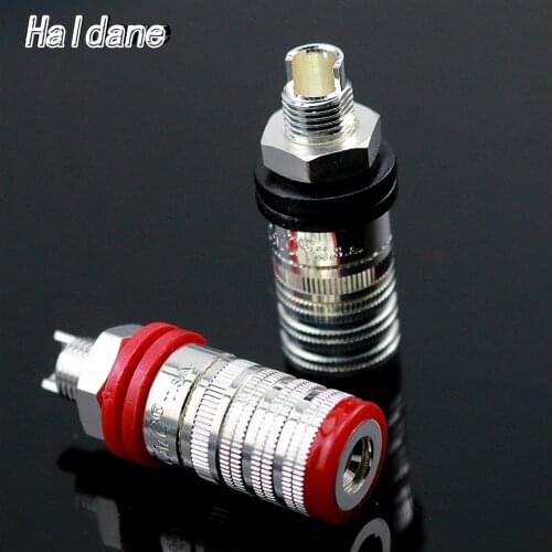 Haldane 4pcs HIFI CMC 838S-AG Silver Plated Speaker Terminal Binding Post Amplifier CD DVD Player Speaker Teriminal Jack Plug