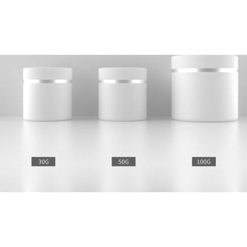 30g 50g 100g Matte White Eye Cream Container Empty Travel PP Facial Cream Jar Cosmetic Plastic Box Cosmetic Refillable Bottle