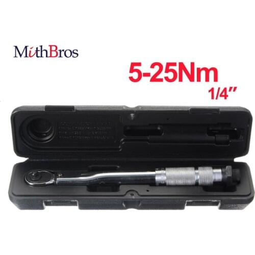 MithBros 1/4inch 2-14Nm Torque Wrench Key Tool Socket Set Kit Bike Repair Tools Spanner Hand Tool Set