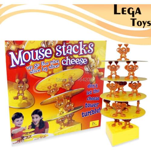 Mouse Stacks Cheese Tower Balance Game, too many mice! A Fun Balancing Tumble Game Great Family Fun Toys 2 - 4 Players