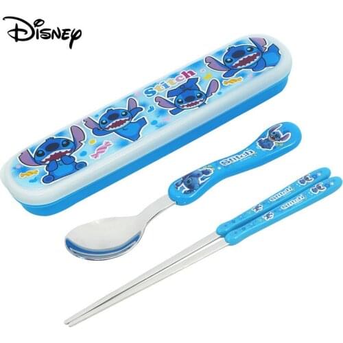 Disney ice romance children tableware chopsticks spoon set stainless steel chopsticks spoon convenient cute tableware with box