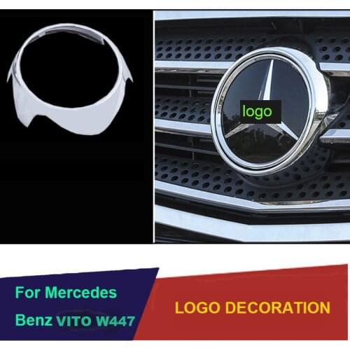 ABS chrome exterior front center decoration ring logo cover trim car-styling sticker for mercedes benz vito W447 2014 2018 2019