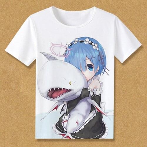 New Summer Anime T-shirt Re:Zero kara Hajimeru Isekai Seikatsu T Shirt Men Women Comfortable breathable Tops Tees