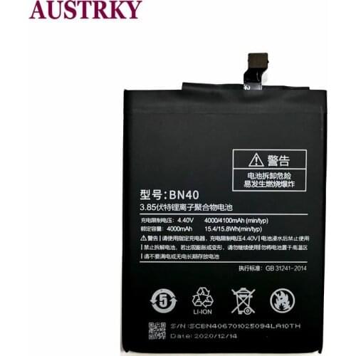New BN40 4100mAh Battery For Xiaomi Redmi 4 Pro Prime 3G RAM 32G ROM Edition Lithium Polymer Bateria