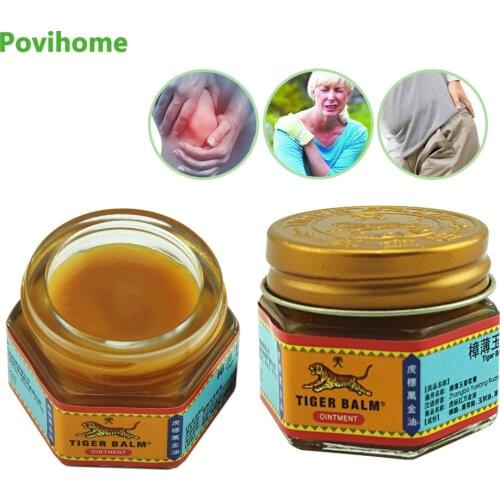 Povihome 2Pcs/Bag 100% Natural Original Red/White Tiger Balm Thailand Painkiller Ointment Muscle Pain Relief Soothe Itch