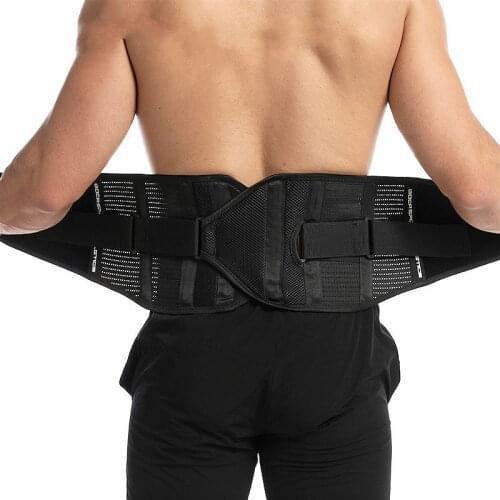 Men Women Waist Trainer Belt Back Brace Spine Support Adjustable Gym Fitness Back Pain Belt Orthopedic Breathable Lumbar Trimmer