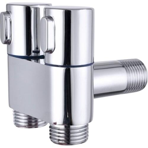 Toilet Stool Sprayer Shattaf Held Toilet Bathroom double outlet double control Bathroom Accessories Three way Angle Valve