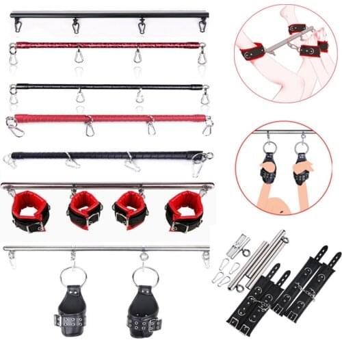 Unisex Removable Stainless Steel Spreader Bar For Sex Hand Cuffs Ankle Cuff Bondage Set Slave Open Leg Restraint BDSM Erotic Toy