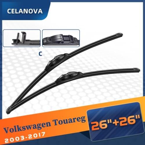 Windshield Wiper Blade For Volkswagen VW Touareg 2003-2017 Frameless Windscreen Rubber Wipers 26"+26"