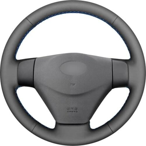 Black Artificial Leather Hand-stitched No-slip Car Steering Wheel Cover for Hyundai Getz Facelift 2005-2011 Accent Kia Rio Rio5