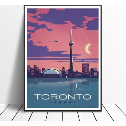VINTAGE TORONTO Canada Painting Canvas poster Wall Art Pictures for Living Room Home Decoration No Frame