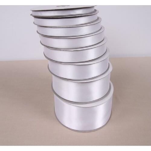 High quality 6/10/12/15/20/25/32/38/50mm White Silk Satin Ribbon Wedding party decorative ribbon gift wrap DIY handmade material