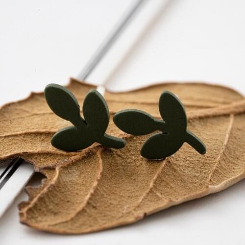 Cute Leaves Stainless Steel Starry Stud Earrings Gem Jewelry Earrings For Women Wholesale Kolczyki Brincos korean earrings