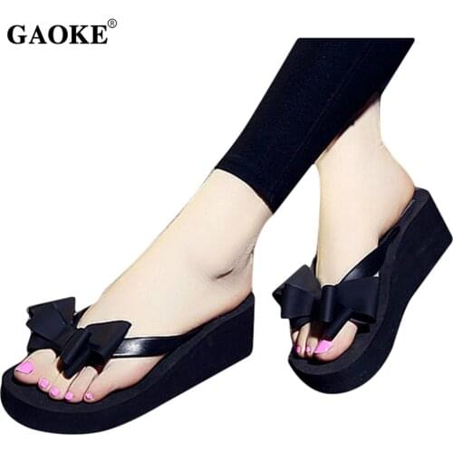 2020 Summer Woman Shoes Platform Bath Slipper Wedge Beach Flip Flops High Heel Slippers For Women Beach Flip Flops Summer Sandal