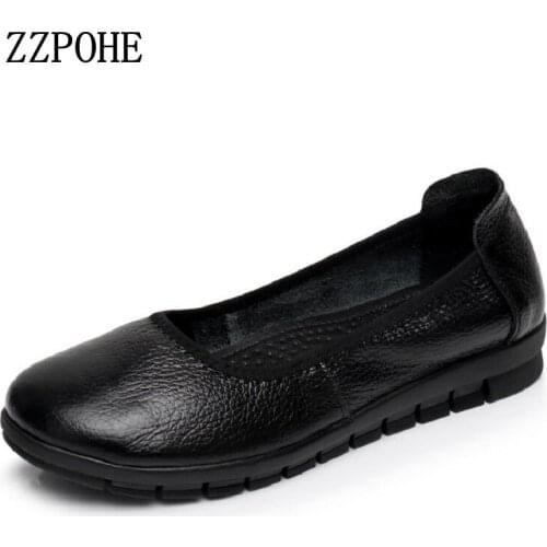 ZZPOHE Shoes Woman Spring Autumn Fashion Women Soft Flat Shoes Lady Slip On Casual Comfort Driving Flats shoes Plus Size 35-42