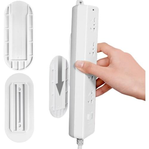 1set Wall-Mounted Sticker Home-free Plug Fixer Home Self-Adhesive Socket Fixer Cable Wire Organizer Power Strip Holder 11*4cm