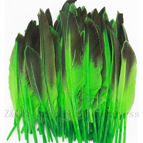 10-100PCS Natural 17-25CM (5-10 Inch) Grey Duck Wing Feather Dyed Fruit Green DIY Craft Ornaments Pendant Accessories Feather