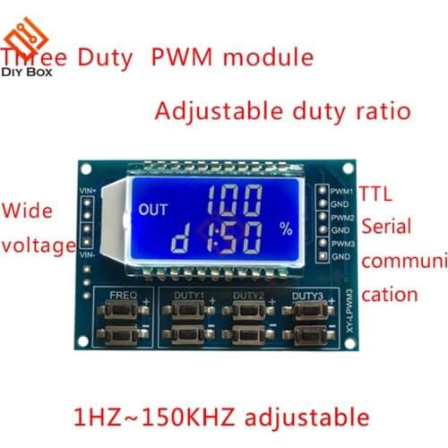 1Hz-150Khz Signal Generator PWM Pulse Frequency Duty Cycle Adjustable Module LCD Display 3.3V-30V PWM Board Module