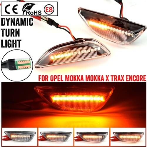 2Pcs Side Marker Lights For Opel Mokka 2012-2016 Mokka X 2016-2019 Car Dynamic LED Turn Signal For Chevrolet Trax 2013-2019