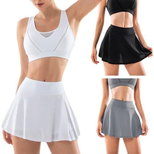 2020 Summer Fitness Short Skirt Sports Tennis yoga Skorts Breathable Quick drying Women Sport Anti Exposure Tennis Skirt
