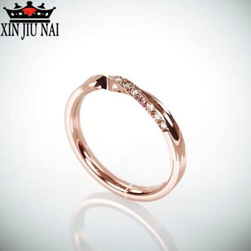 3 Color Rose Gold Single Row Square Drill S925 Ring Female European And American Fashion Elegant Dance Party Ring Wholesale
