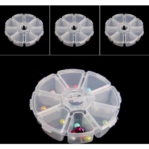 8 Slot Plastic Jewelry Box Bead Nail Storage Tool Container Craft Organizer Case